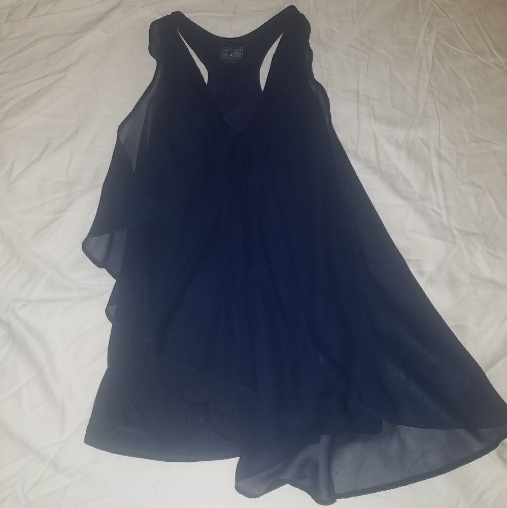 Blue Flowy Tank Top